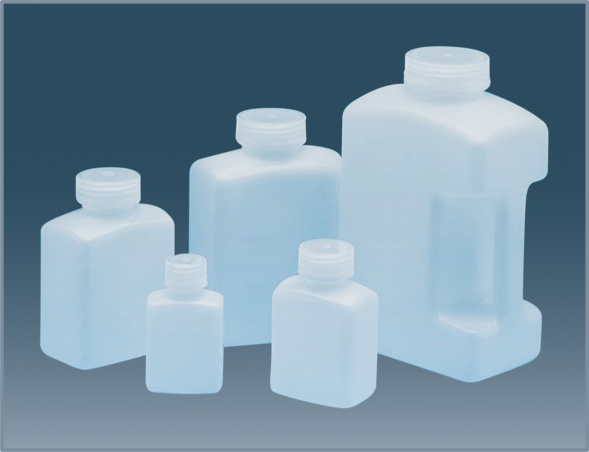 Reagent Bottles Rectangular Wide  Mouth HDPE